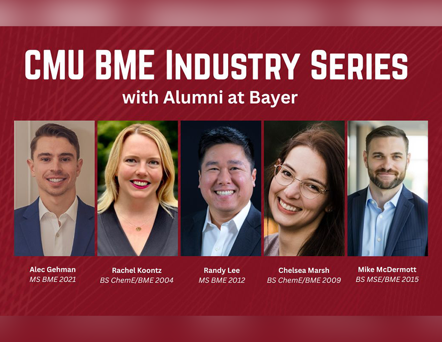 The five speakers at the industry series panel are shown from left to right: Alec Gehman, Rachel Koontz, Randy Lee, Chelsea Marsh, and Mike McDermott.
